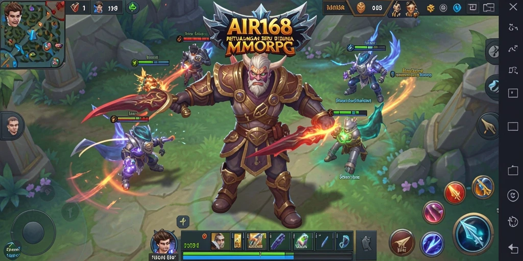 Tampilan seru dari gameplay MMORPG dalam AIR168.
