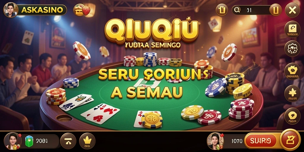 Tangkapan layar dari gameplay QiuQiu di ASKASINO yang seru.