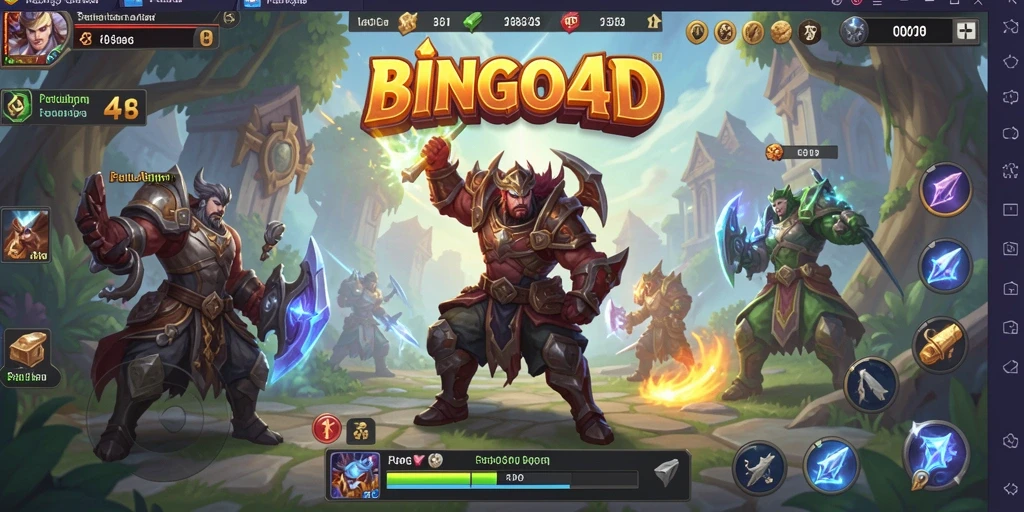 Screenshot gameplay BINGO4D yang menunjukkan aksi seru dalam pertarungan ARPG.