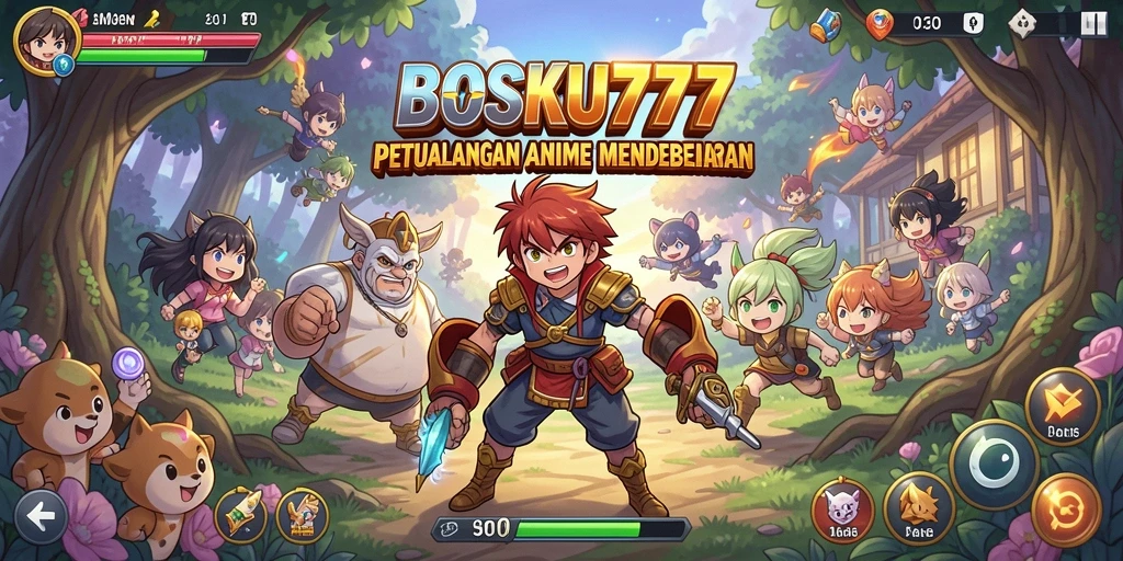 Tampilan gameplay menarik dari BOSKU777 yang penuh aksi Anime.