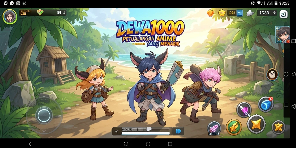 Tampilan gameplay menarik di DEWA1000 dengan karakter Anime yang ikonik.