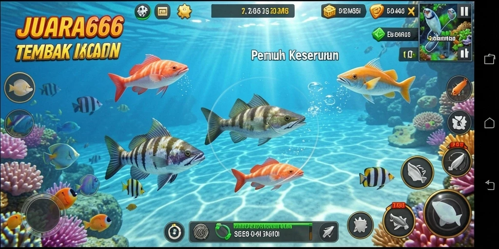 Gameplay seru menembak ikan di JUARA666.