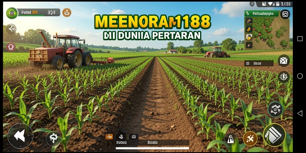 Tangkapan layar gameplay MENARA188 menampilkan aktivitas pertanian yang seru.
