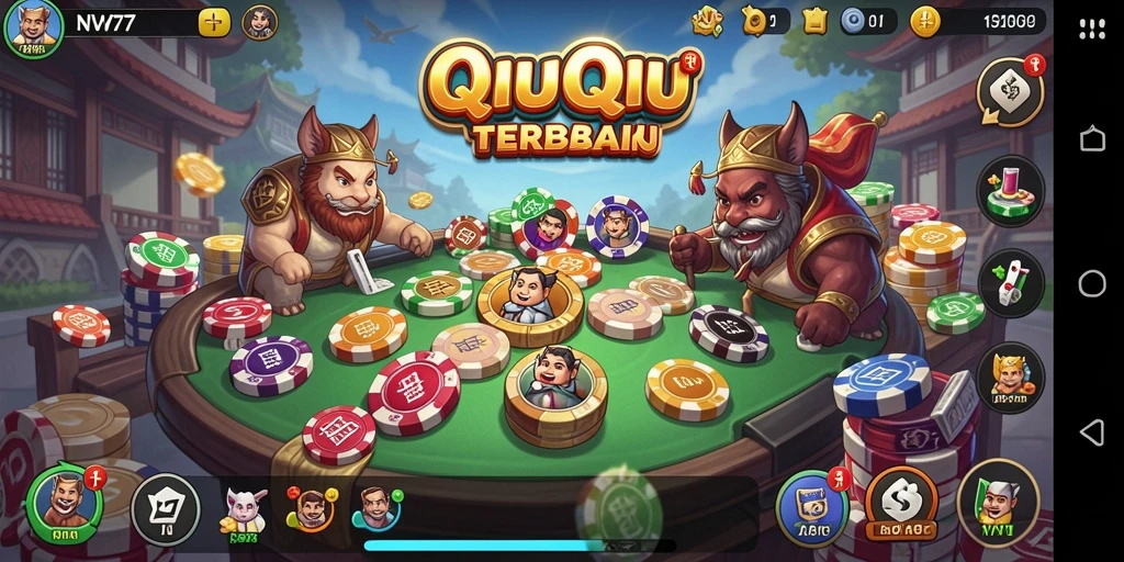 Screenshot gameplay QiuQiu NV77 yang menegangkan dan seru.