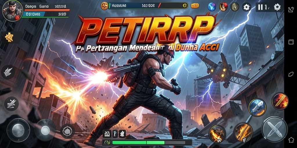 Tangkapan layar utama PETIRRP menunjukkan pertarungan seru yang mendebarkan.