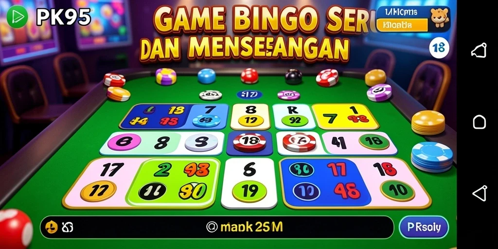 Tampilan gameplay seru dalam PK95 dengan suasana Bingo yang menarik.
