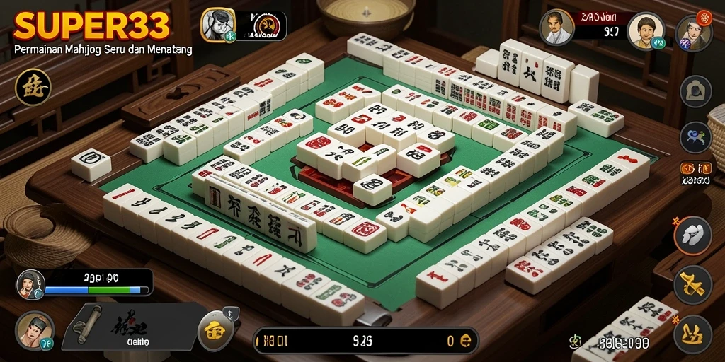Tampilan menarik dari gameplay Mahjong SUPER33 yang mendebarkan.